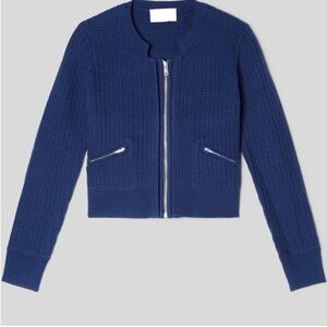 Everlane | The Cropped Cotton-Merino Bomber | Navy